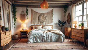 Sypialnia w stylu boho